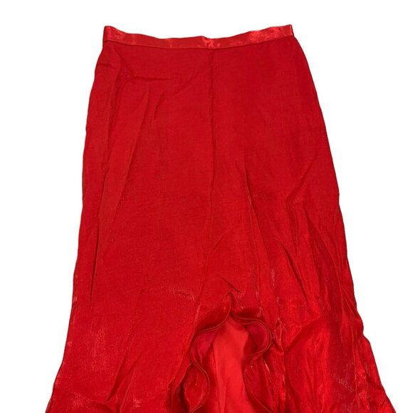 Loralie Maxi Skirt 12 Red Vintage Long Boho Festival Romantic Chic - Picture 3 of 9